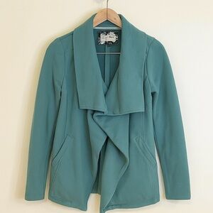 Anthropologie Saturday/Sunday Teal Drape Zip Collar Jacket M